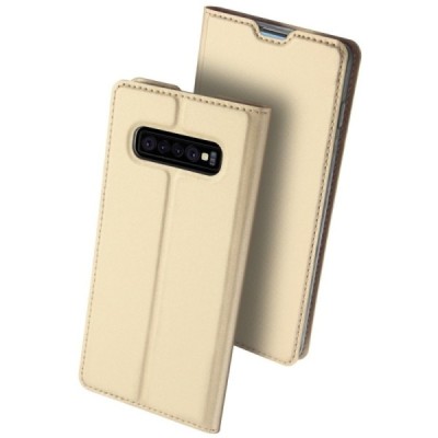„Dux Ducis“ Skin серии Samsung Galaxy S10+ (G975) золотой кожаный чехол-книжка | Vacins.lv