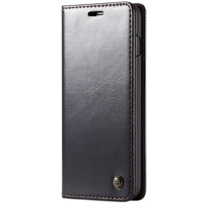 Samsung Galaxy S10+ (G975) „CaseMe“ твердый открываемый чёрный кожаный чехол - книжка | Vacins.lv