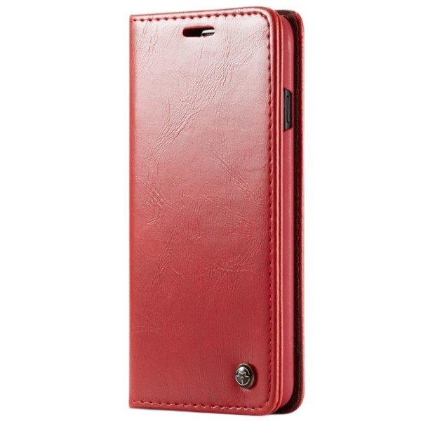 „CaseMe“ solīds atvēramais ādas maciņš - sarkans (Galaxy S10+)