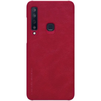 Роскошный красный кожаный чехол Nillkin Qin Series для Samsung Galaxy A9 2018 (A9 Star Pro) | Vacins.lv