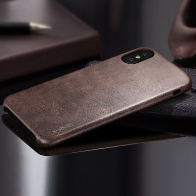 „X-Level“ Vintage Classic Apple iPhone Xr brūns ādas apvalks / Vacins.lv
