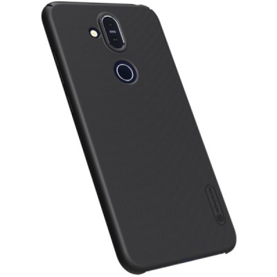 Nokia 8.1 2018 (Nokia X7) Nillkin Frosted Shield melns plastmasas apvalks / vacins.lv