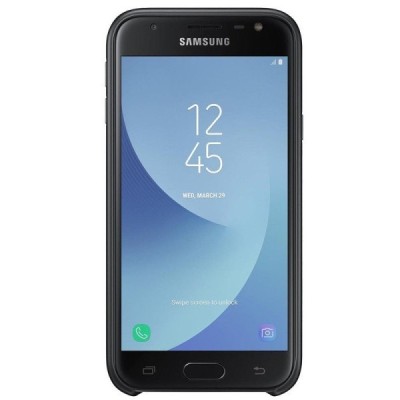 Samsung Galaxy J3 2017 (J330) „Samsung“ Dual Layer Cover пластиковый черный чехол (EF-PJ330CBEWW) | Vacins.lv