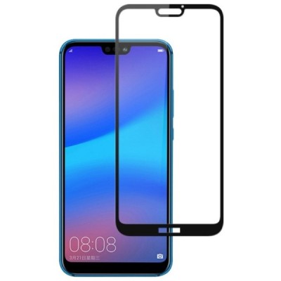 Huawei P20 Lite (Nova 3e) „Mocolo“ 9H Tempered Glass усиленная защита, черное защитное стекло с полным покрытием толщиной 0,2 мм