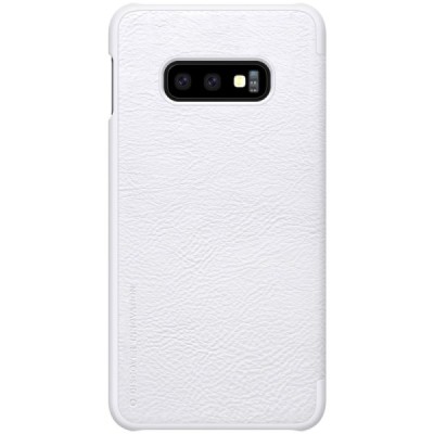 Роскошный белый кожаный чехол Nillkin Qin Series для Samsung Galaxy S10e (G970) | Vacins.lv