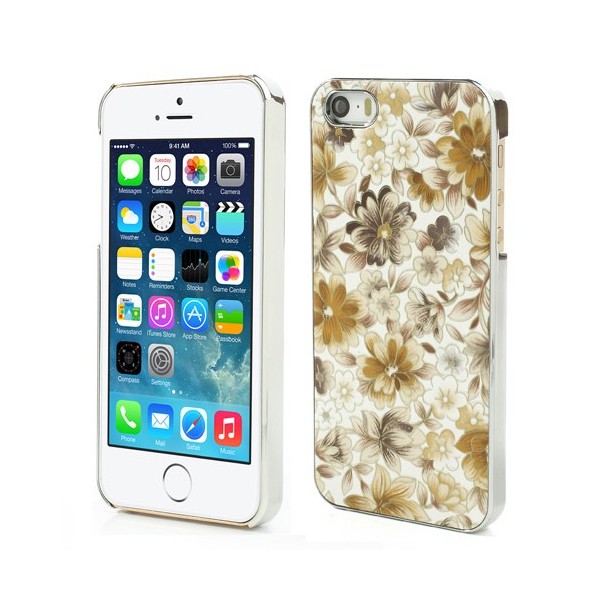 „Ziedi“ plastmasas apvalks - dzeltens (iPhone 5 / 5S / SE 2016)