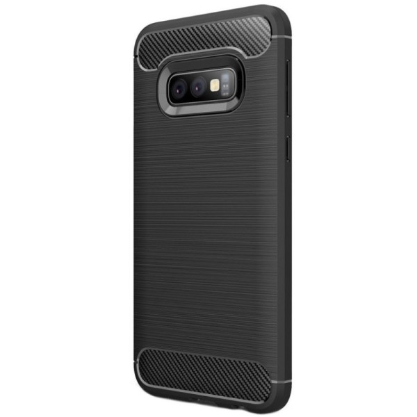 „Carbon“ твердый силиконовый чехол (TPU) - черный (Galaxy S10e)