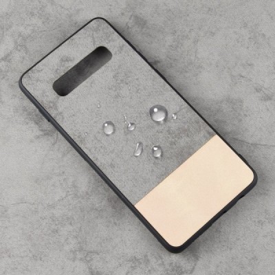 Samsung Galaxy S10+ (G975) „Bi-Color“ Splicing smilšains, pelēks ādas apvalks / Vacins.lv