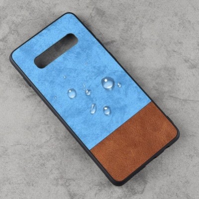 „Bi-Color“ Splicing Samsung Galaxy S10+ (G975) коричневый, синий кожаный чехол | Vacins.lv