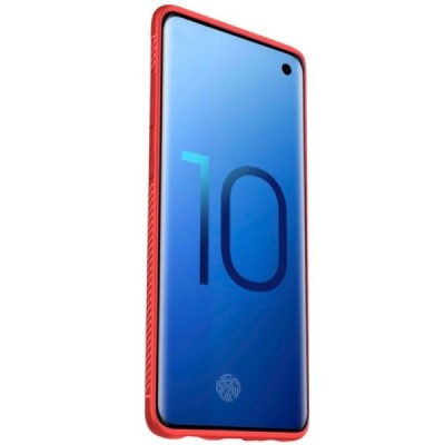 Samsung Galaxy S10+ (G975) „Lenuo“ cieta silikona (TPU) sarkans apvalks / vacins.lv