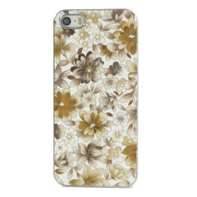 Dzeltens „Ziedi“ plastmasas Apple iPhone 5 / 5S apvalks / vacins.lv