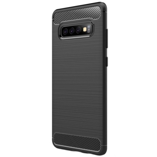 „Carbon“ cieta silikona (TPU) apvalks - melns (Galaxy S10+)