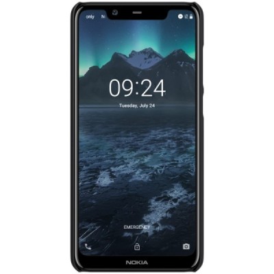 Nokia 5.1 Plus (2018) Frosted Shield чёрный пластиковый корпус + защитная пленка для экрана | Vacins.lv