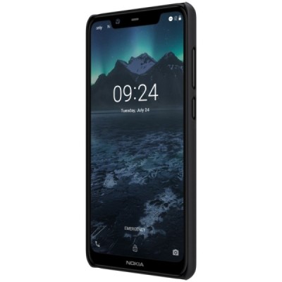 Nokia 5.1 Plus (2018) Frosted Shield чёрный пластиковый корпус + защитная пленка для экрана | Vacins.lv