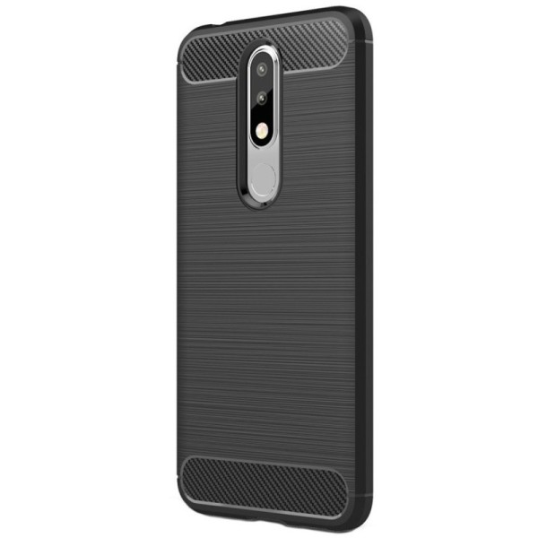 „Carbon“ cieta silikona (TPU) apvalks - melns (Nokia 5.1 Plus 2018)