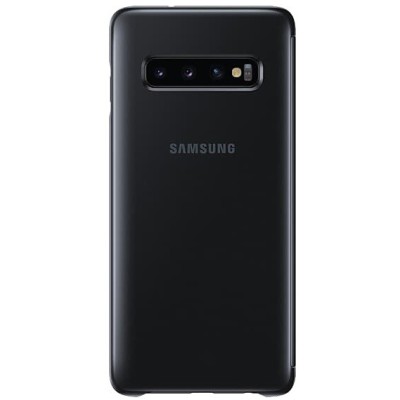 Samsung Galaxy S10 (G973) оригинальный Clear View Standing Cover открываемый чёрный кожаный чехол - книжка | Vacins.lv