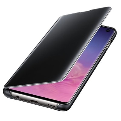 Samsung Galaxy S10 (G973) оригинальный Clear View Standing Cover открываемый чёрный кожаный чехол - книжка | Vacins.lv