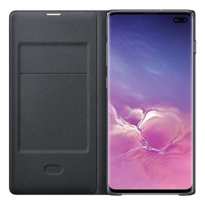 Samsung Galaxy S10+ (G975) оригинальный Smart Led View Cover открываемый чёрный кожаный чехол - книжка | Vacins.lv