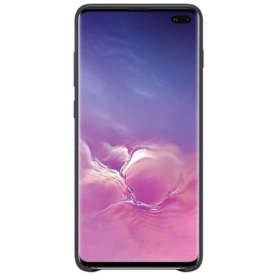 Samsung Galaxy S10+ (G975) Leather Cover melns ādas apvalks / Vacins.lv