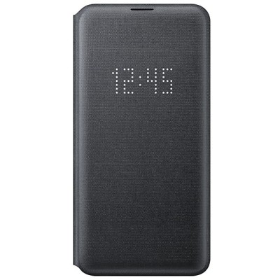 Samsung Galaxy S10e (G970) oficiāls Led View Cover atvērams melns ādas maciņš (maks) / Vacins.lv