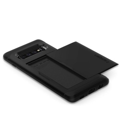 Samsung Galaxy S10+ (G975) „Spigen“ Slim Armor CS melns silikons apvalks / vacins.lv