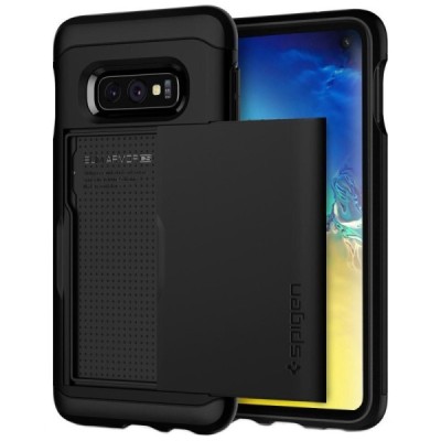 „Spigen“ Slim Armor CS Samsung Galaxy S10e (G970) чёрный твердый силиконовый чехол | Vacins.lv