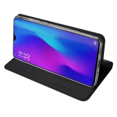 Huawei P30 Pro „Dux Ducis“ Skin sērijas melns ādas atvērams maciņš / Vacins.lv