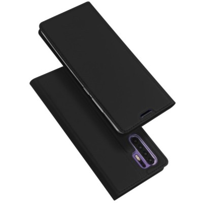 Huawei P30 Pro „Dux Ducis“ Skin sērijas melns ādas atvērams maciņš / Vacins.lv