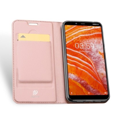 „Dux Ducis“ Skin серии Nokia 3.1 Plus (2018) розовый кожаный чехол-книжка | Vacins.lv