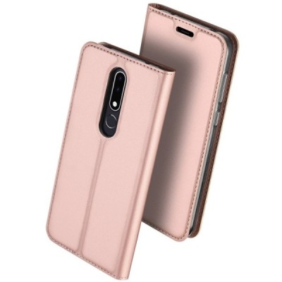 „Dux Ducis“ Skin серии Nokia 3.1 Plus (2018) розовый кожаный чехол-книжка | Vacins.lv