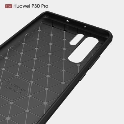 Huawei P30 Pro „Mofi“ Carbon твердый силиконовый чехол (TPU) - черный | Vacins.lv