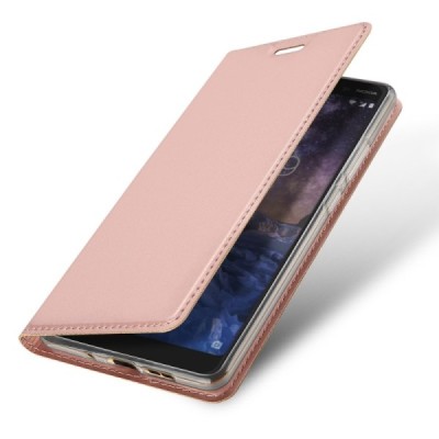 „Dux Ducis“ Skin серии Nokia 7 Plus розовый кожаный чехол-книжка | Vacins.lv