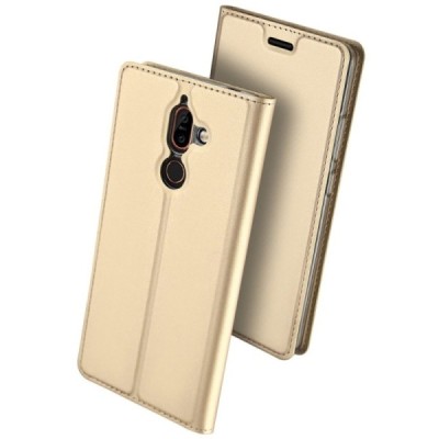 „Dux Ducis“ Skin серии Nokia 7 Plus золотой кожаный чехол-книжка | Vacins.lv