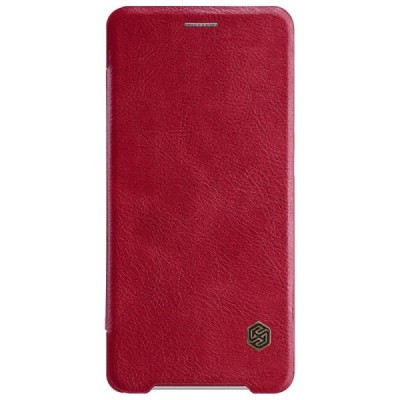 Роскошный красный кожаный чехол Nillkin Qin Series для Sony Xperia XZ2 Compact | Vacins.lv