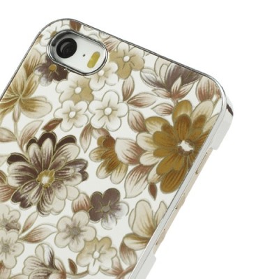 Dzeltens „Ziedi“ plastmasas Apple iPhone 5 / 5S apvalks / vacins.lv