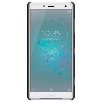 Nillkin Frosted Shield Sony Xperia XZ2 Compact чёрный пластиковый чехол + защитная пленка для экрана | Vacins.lv