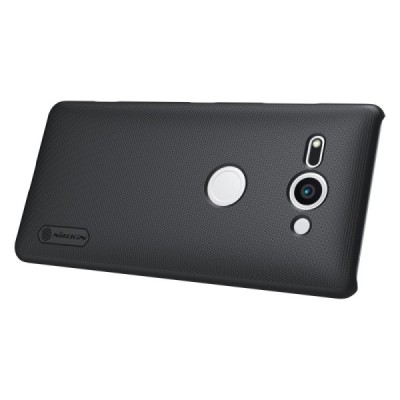 Nillkin Frosted Shield Sony Xperia XZ2 Compact чёрный пластиковый чехол + защитная пленка для экрана | Vacins.lv