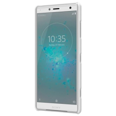 Nillkin Frosted Shield Sony Xperia XZ2 Compact balts plastmasas futrālis + ekrāna aizsargplēve / Vacins.lv