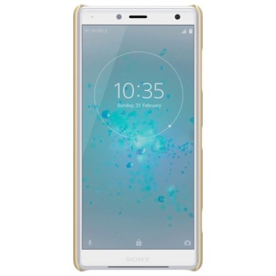 Nillkin Frosted Shield Sony Xperia XZ2 Compact золотой пластиковый чехол + защитная пленка для экрана | Vacins.lv