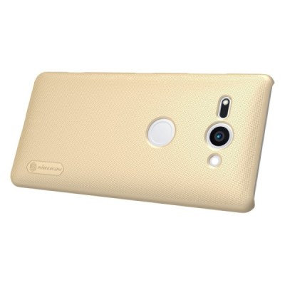 Nillkin Frosted Shield Sony Xperia XZ2 Compact золотой пластиковый чехол + защитная пленка для экрана | Vacins.lv