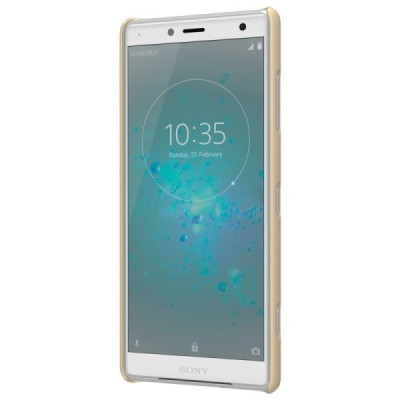 Nillkin Frosted Shield Sony Xperia XZ2 Compact золотой пластиковый чехол + защитная пленка для экрана | Vacins.lv