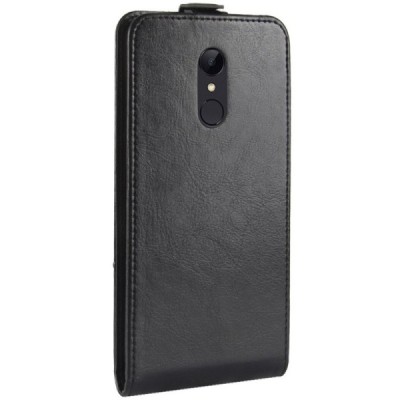 Xiaomi Redmi 5 вертикально открывающийся чёрный кожаный чехол-книжка | Vacins.lv