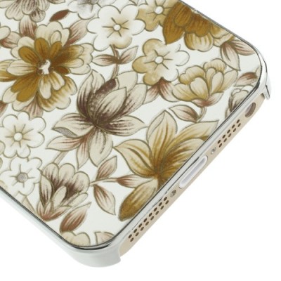 Dzeltens „Ziedi“ plastmasas Apple iPhone 5 / 5S apvalks / vacins.lv