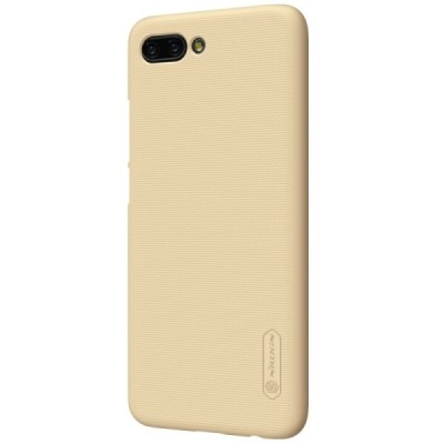 Huawei Honor 10 Nillkin Frosted Shield золотой пластиковый чехол + защитная пленка для экрана | Vacins.lv