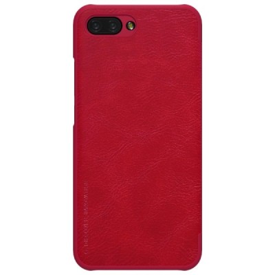 Роскошный красный кожаный чехол Nillkin Qin Series для Huawei Honor 10 | Vacins.lv