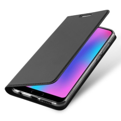 „Dux Ducis“ Skin serijos Huawei Honor 10 juodas odinis atverčiamas dėklas / Priedai.lt