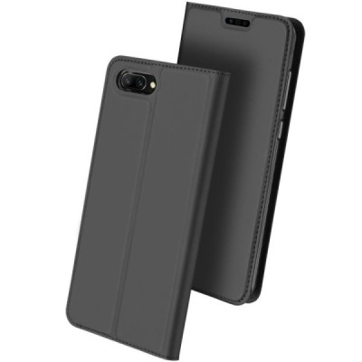 „Dux Ducis“ Skin serijos Huawei Honor 10 juodas odinis atverčiamas dėklas / Priedai.lt