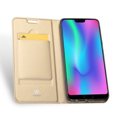 „Dux Ducis“ Skin серии Huawei Honor 10 золотой кожаный чехол-книжка | Vacins.lv