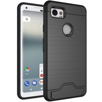Google Pixel 2 XL усиленный защитный чёрный твердый силиконовый чехол (TPU) | Vacins.lv