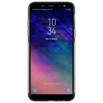 Samsung Galaxy A6 2018 (A600F) Nillkin Nature тонкий прозрачный, серый силиконовый чехол (TPU) | Vacins.lv